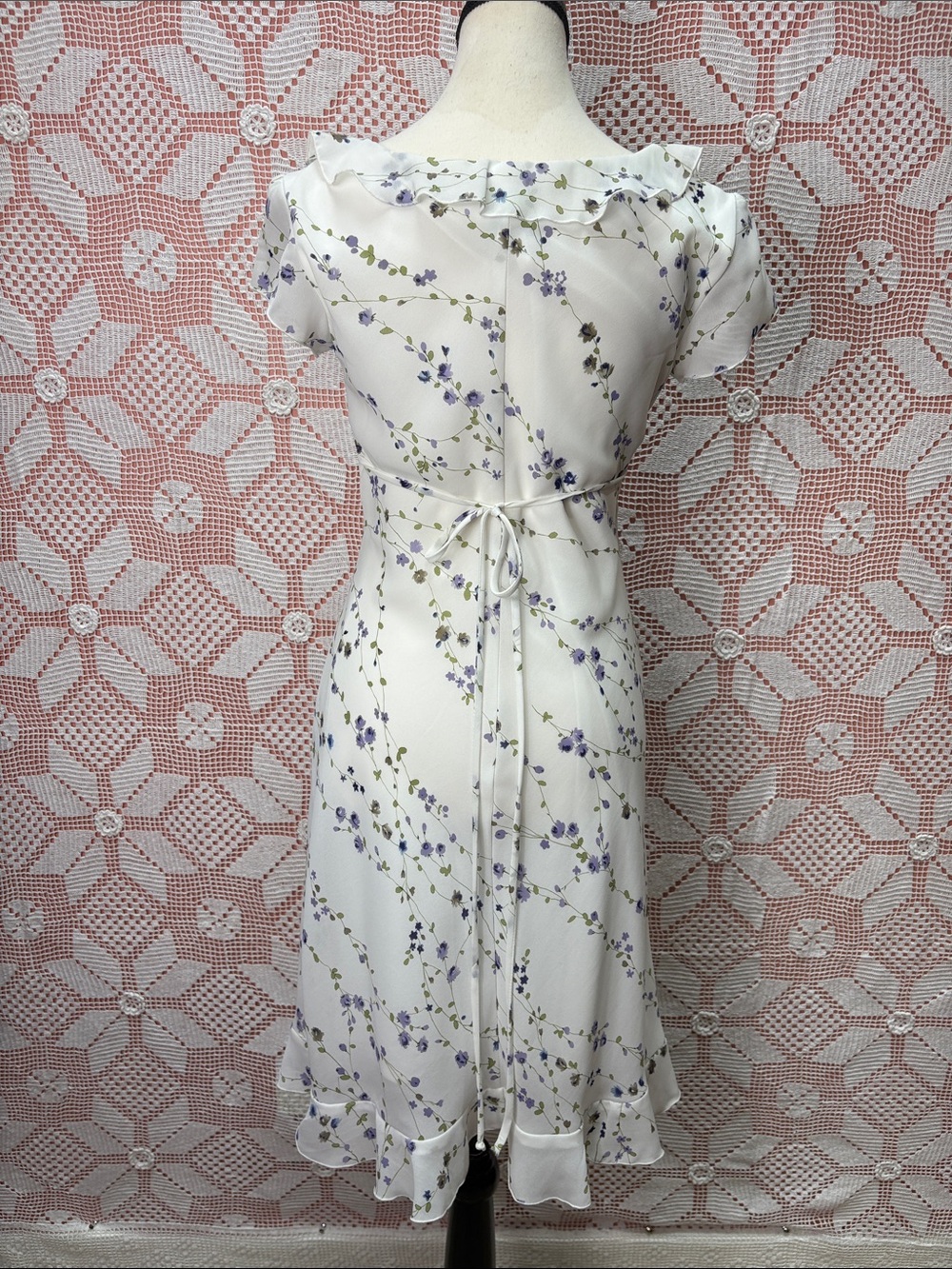 Just Choon Floral Ruffle Midi Dress Size 5 - Picture 8 of 11